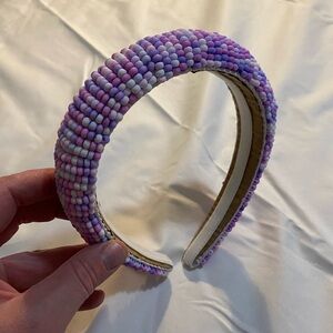 NWOT Beaded Purple Puffy Headband